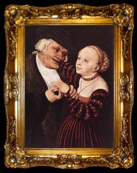 framed  CRANACH, Lucas the Elder Old Man and Young Woman hgsw, ta009-2